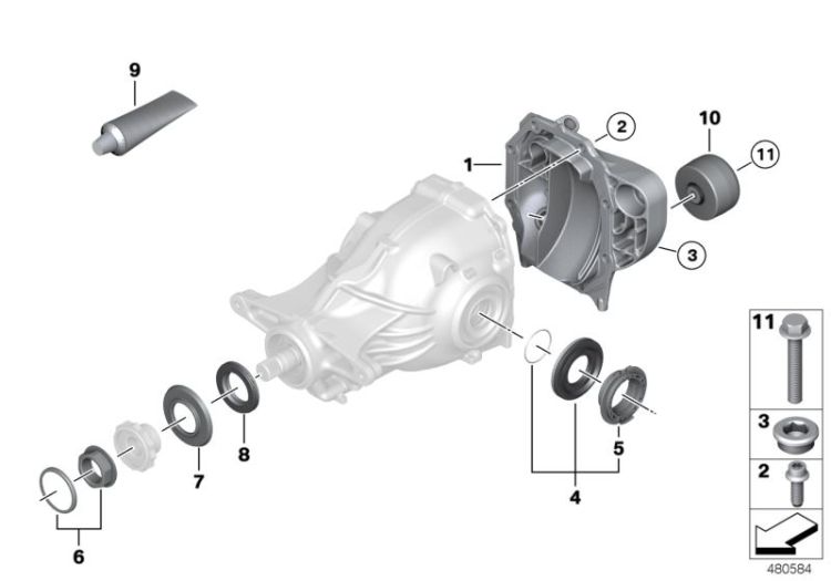 Rear-axle-drive parts ->60408332305