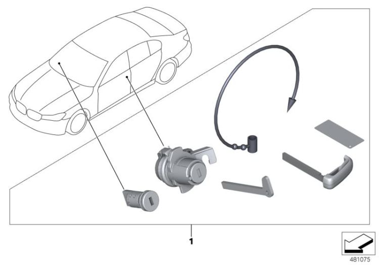 Single key locking system display key ->60490412733