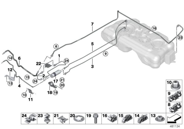 Fuel Pipe and Mounting Parts ->48480310697