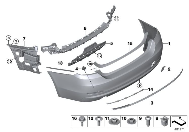 Trim panel, rear ->55966519259