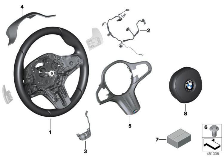 M sport st.wheel,airbag,multif./paddles ->58384322515