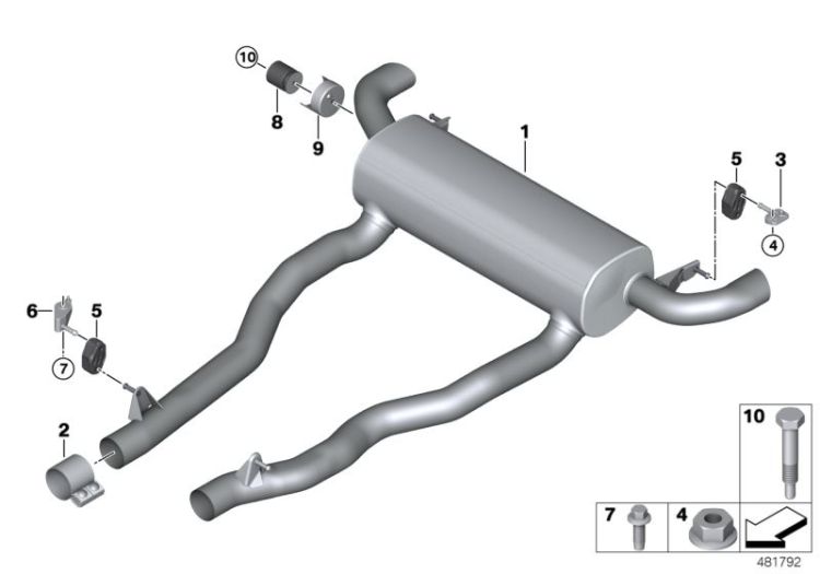 Exhaust system, rear ->47600180452