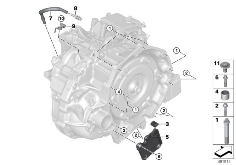 Gearbox mounting / ventilation ->56361115357