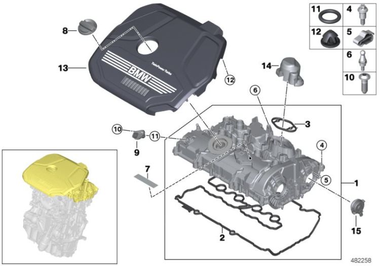 Cylinder head cover/Mounting parts ->59106116855