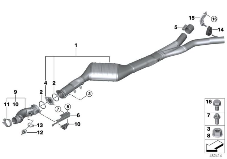 Catalytic converter/front silencer ->50904180794