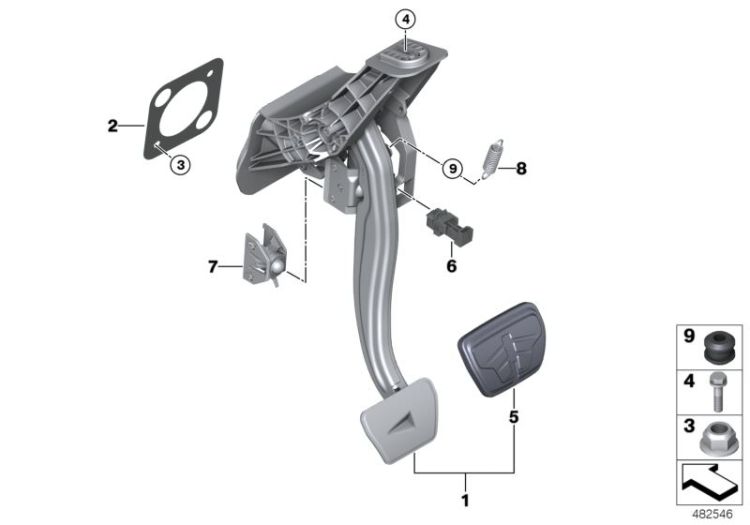 Pedal assembly, automatic transmission ->50139350318