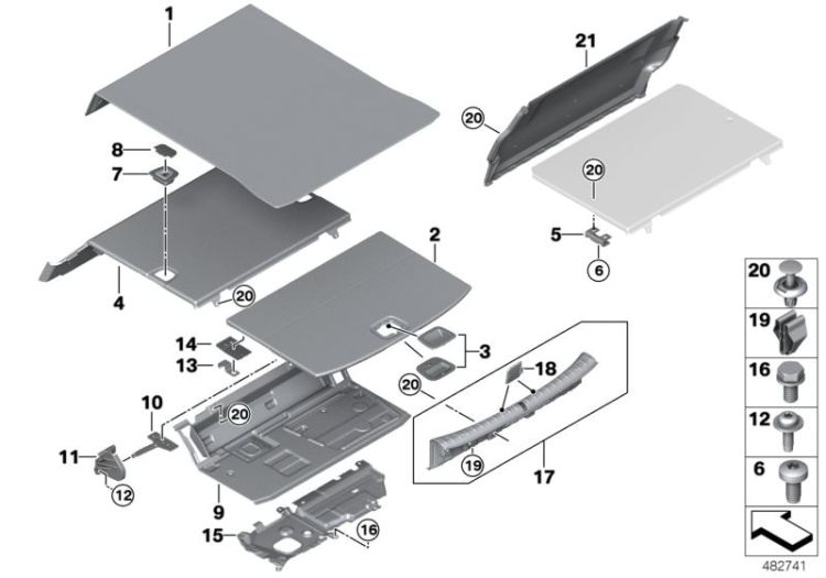 51477373562 Floor carpet luggage compartment Vehicle trim Luggage compartment BMW 5er F90 G30 F90 >482741<, Revestimiento d pavim. portaequipajes