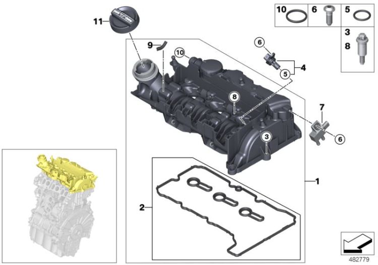 Cylinder head cover ->56282115491