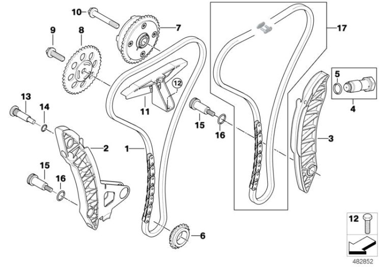 Timing and valve train-timing chain ->49544113746