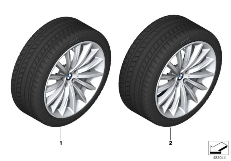 Winter wheel with tyre multi spoke 633 ->58523034563
