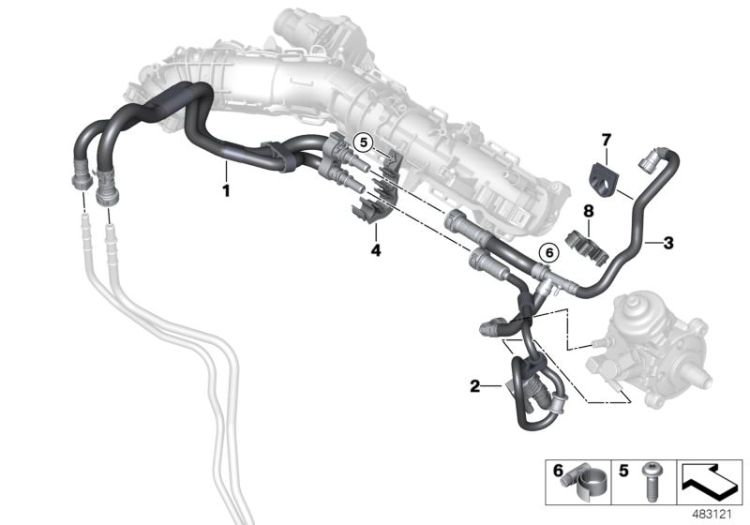 Fuel pipes / Mounting Parts ->58523131830