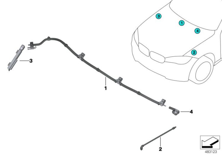 Single parts for windshield cleaning ->56081613339