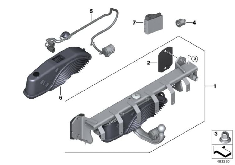 Trailer tow hitch, electrically pivoted ->58523710907