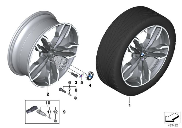 Ruota BMW LM a doppi raggi 718M - 21