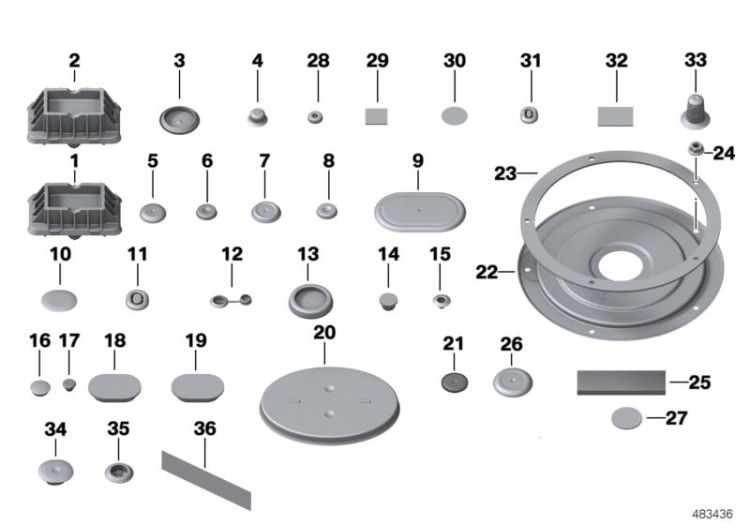 Joint couvercle de fermeture, numéro 23 dans l'illustration