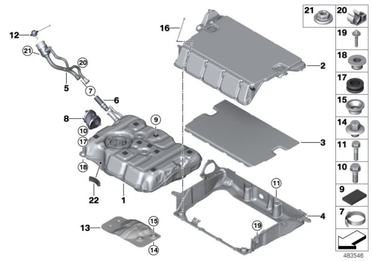 Kraftstoffbehälter/Anbauteile ->57466161088