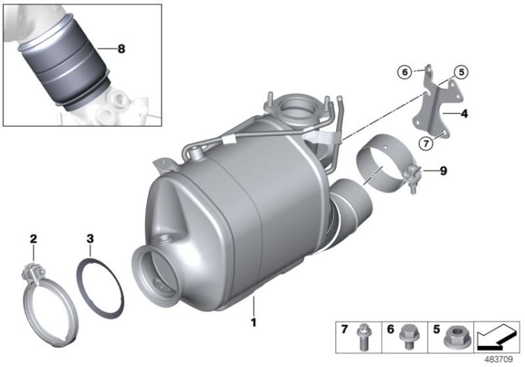 Catalyser/Diesel particulate filter ->51932180862