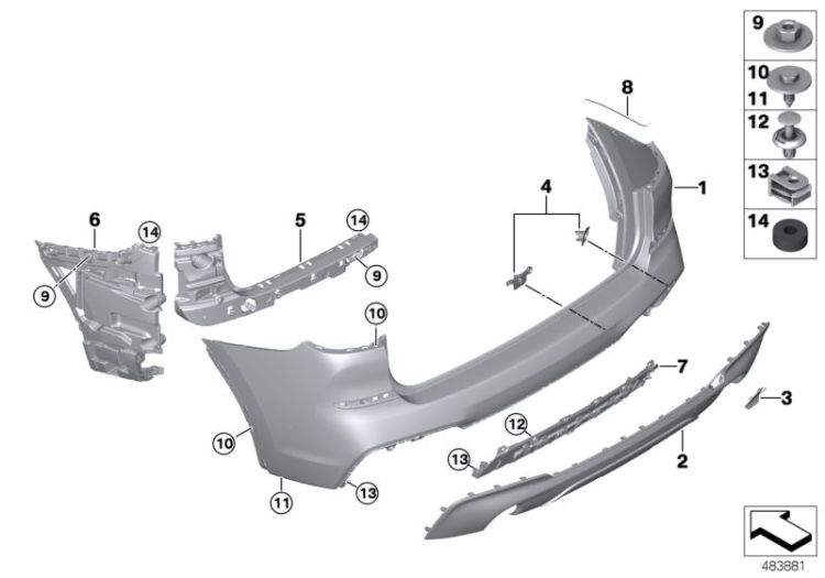 M trim panel, rear ->60944516894