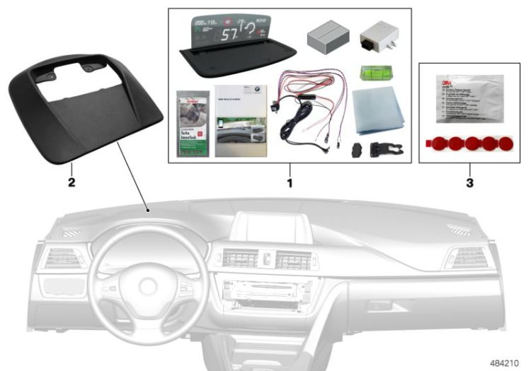 BMW head-up screen for integrated nav. ->57445034220