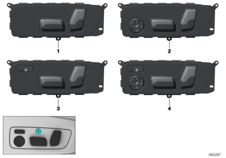 Seat adjustment switch, driver ->59369615619