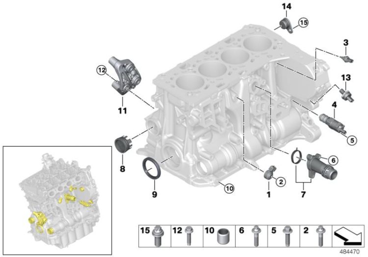 Engine block mounting parts ->56361122267
