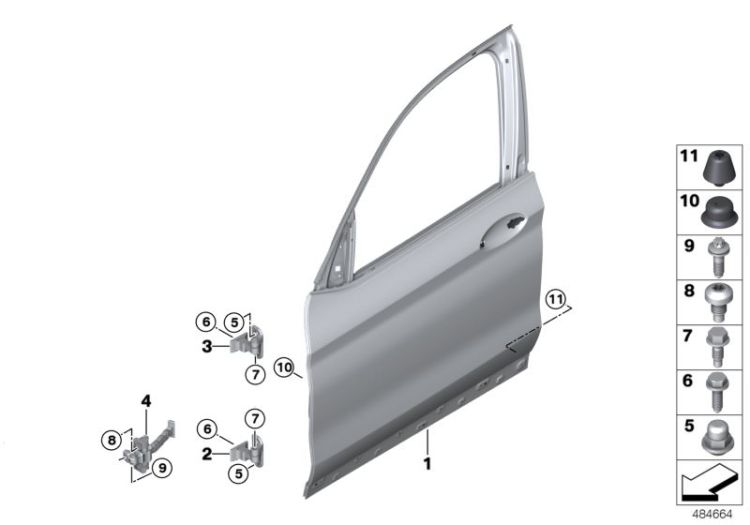 Front door-hinge/door brake ->48480411612