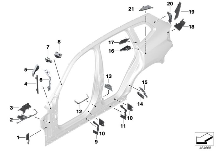 Cavity shielding, side frame ->59904412796