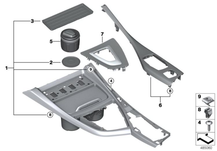 Mounted parts for centre console ->56186518583