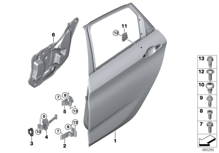 Rear door - hinge/door brake ->57232412435