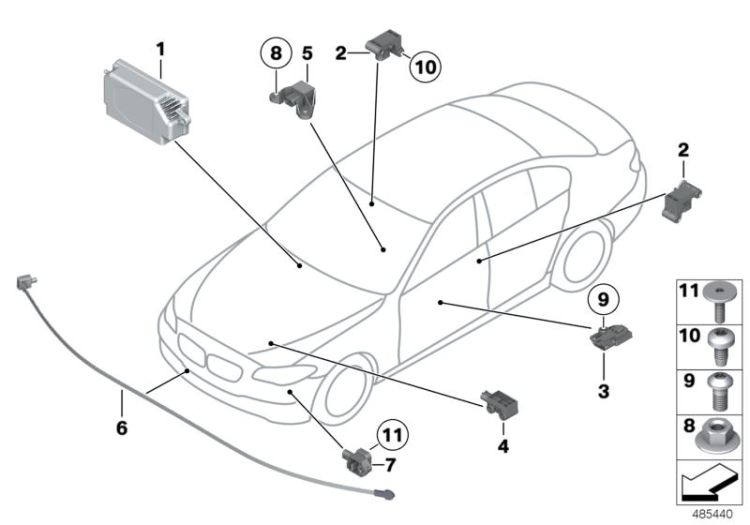 Pièces électriques d`airbag ->52148652115