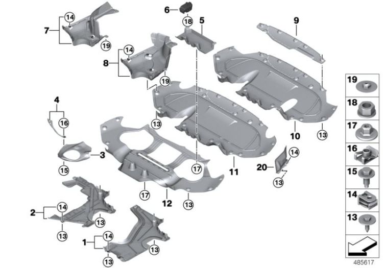 Underbody panelling, rear ->59001514292