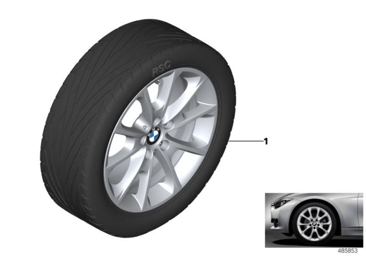 BMW LA wheel, V-spoke 398 - 18`` ->54108034293