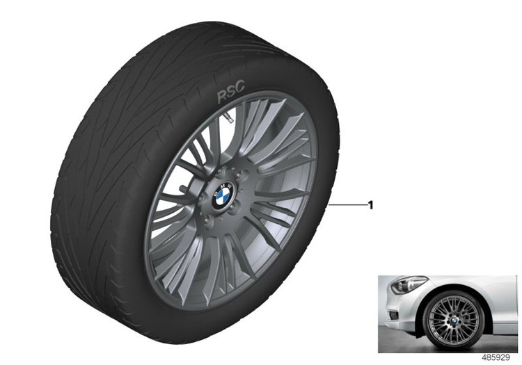 BMW LA wheel radial spoke 388 - 18`` ->53621034335