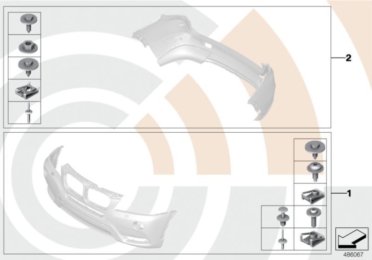 Mounting kit, bumper ->52632517696