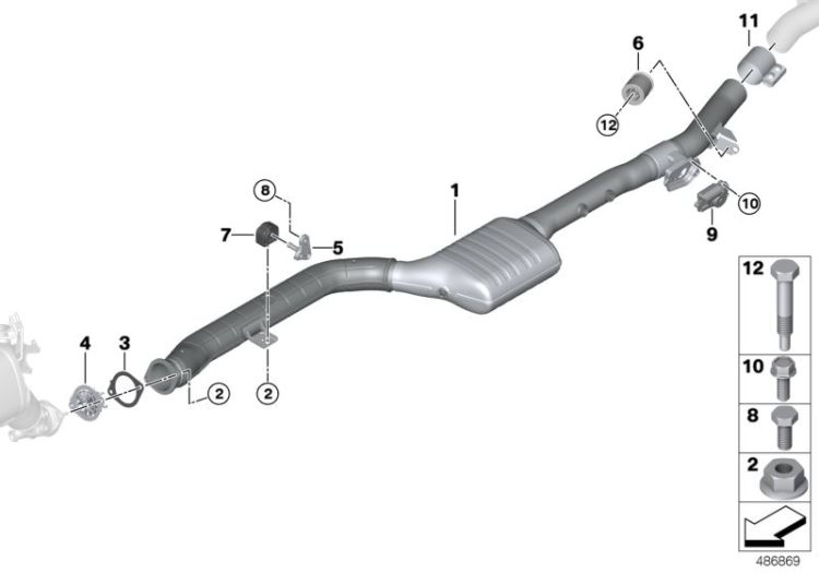 Catalytic converter/front silencer ->58525181257