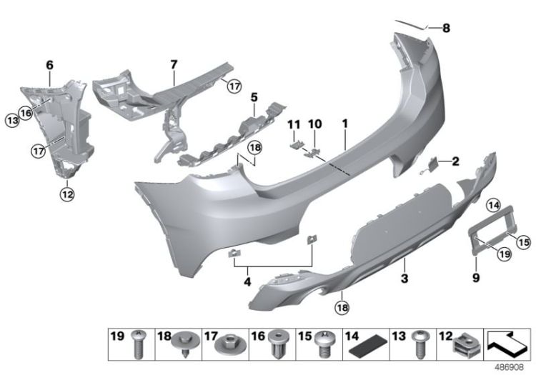 M trim panel, rear ->59641518325