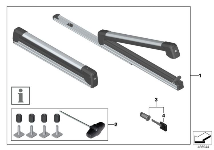 Ski and snowboard bracket pull-out ->909106