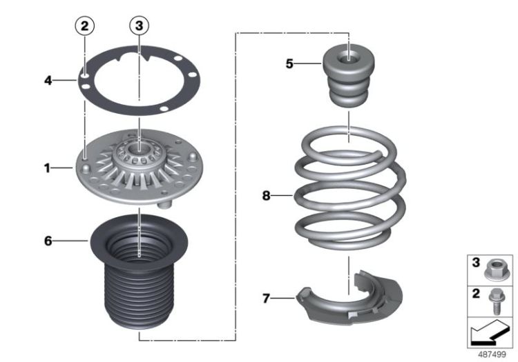 Support bearing/spring pad/mounted parts ->58003311331