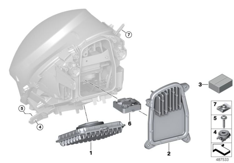 Single parts, headlight LED ->58137631781