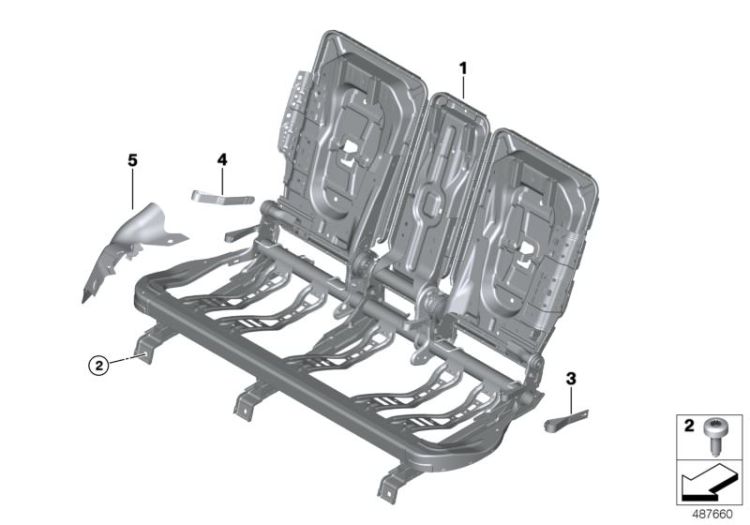 Seat, rear, seat frame, basic seat ->56667524093