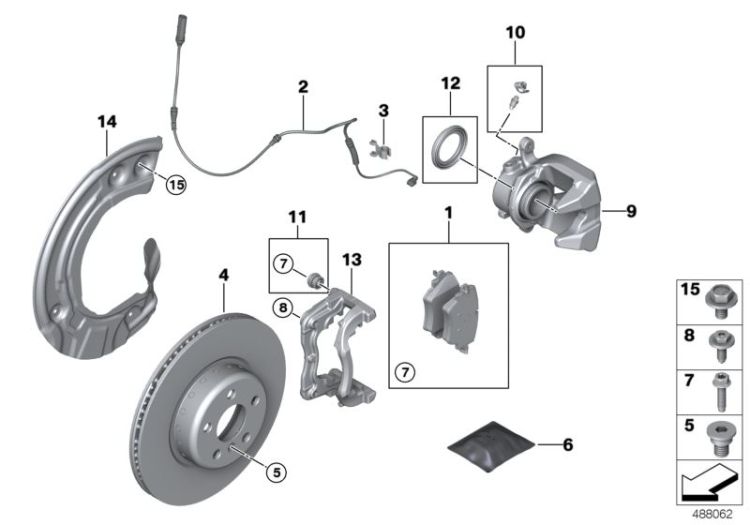 Front wheel brake ->58523020136