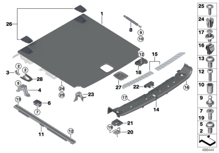 Trim panel, trunk floor ->59505517647