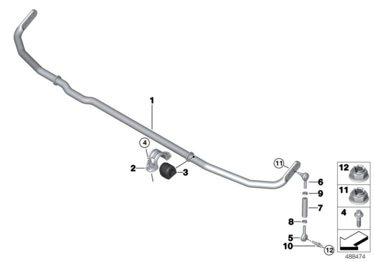 Stabilisator hinten ->