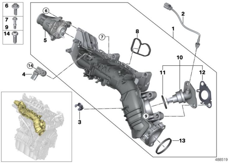 Intake manifold AGR with flap control ->56282115498