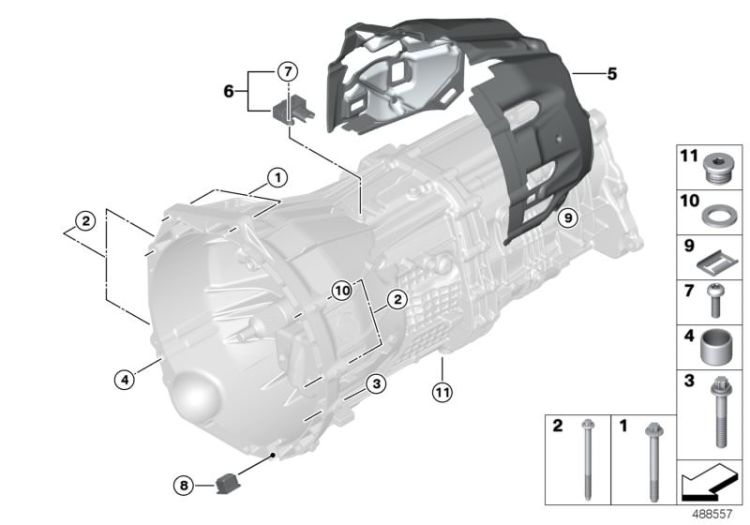 23147649083 Gear sensor Manual Transmission Mounting  suspension BMW 4er F36 F23 F22 F30 F31 F34 F33 F33N >488557<, Sensor de marcha