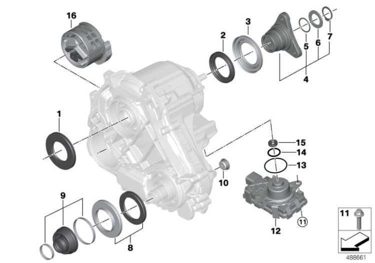 Transfer case single parts ATC 13 ->57460270096