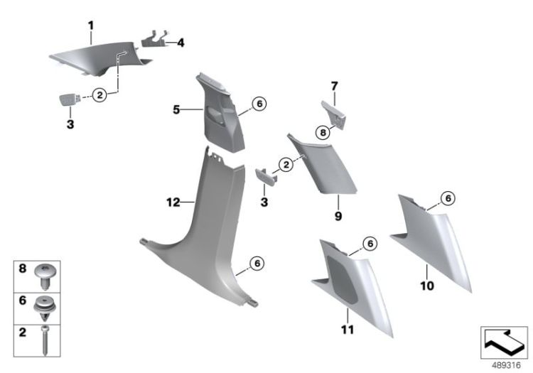 Trim panel A- / B- / C- / D-Column ->59369516187