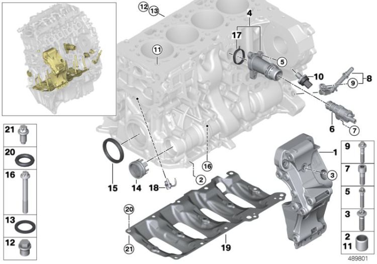 Engine block mounting parts ->56423115531