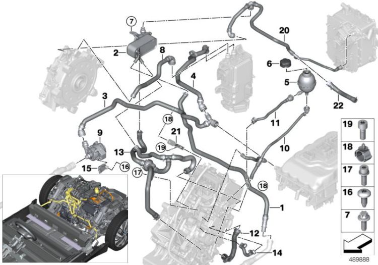 Cooling system coolant hoses ->1133227