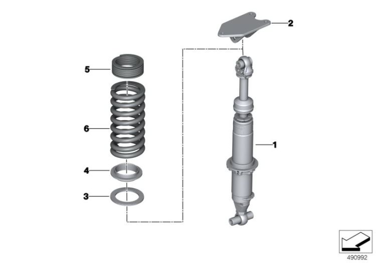 Rear axle suspension ->